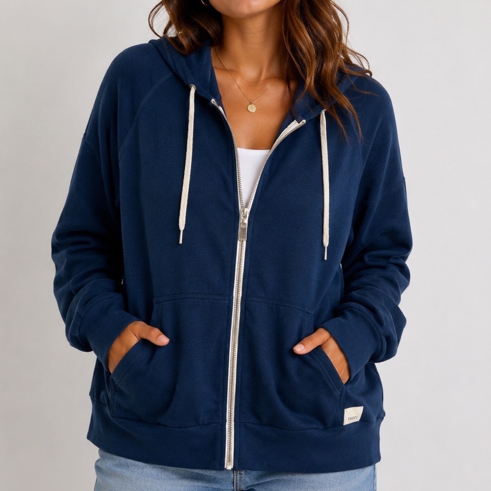 Vuori Women's Performance Zip Hoodie Large Recycled Poly Blend Athleisure Jacket